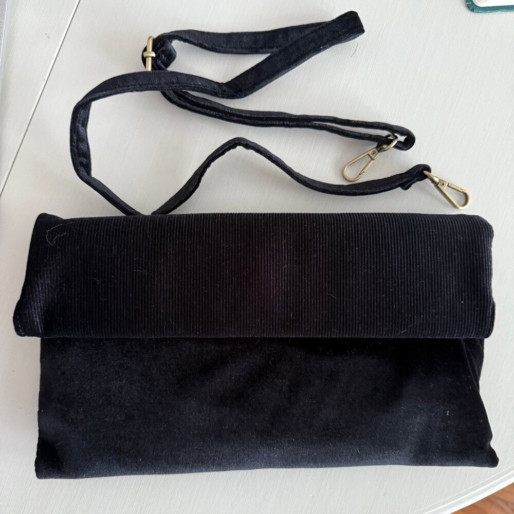 Anthropologie Velvet Oversized Clutch/Shoulder Bag
